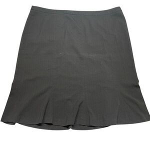 Lane Bryant Black Tweed Trumpet Ruffle Knee Length Skirt
